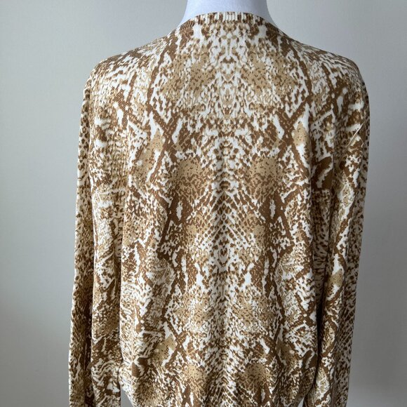 🌾TRADITION Sz XL Animal print Cardigan Sweater Button Down* 100% Cotton … - Picture 2 of 8